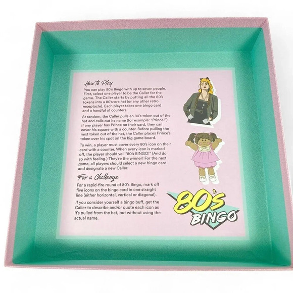 80's BINGO Game, Retro Fun Amusing Memories Pop Culture‎ Icons Outfits, Unused - Picture 6 of 6